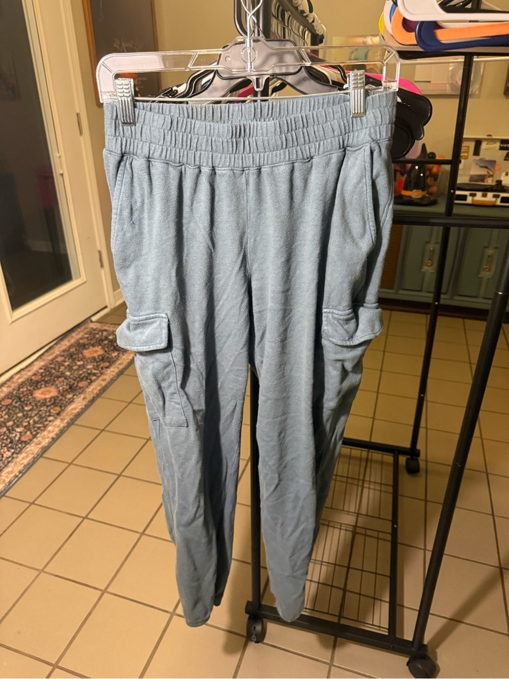 Monrow Light Blue Cargo Jogger Pants